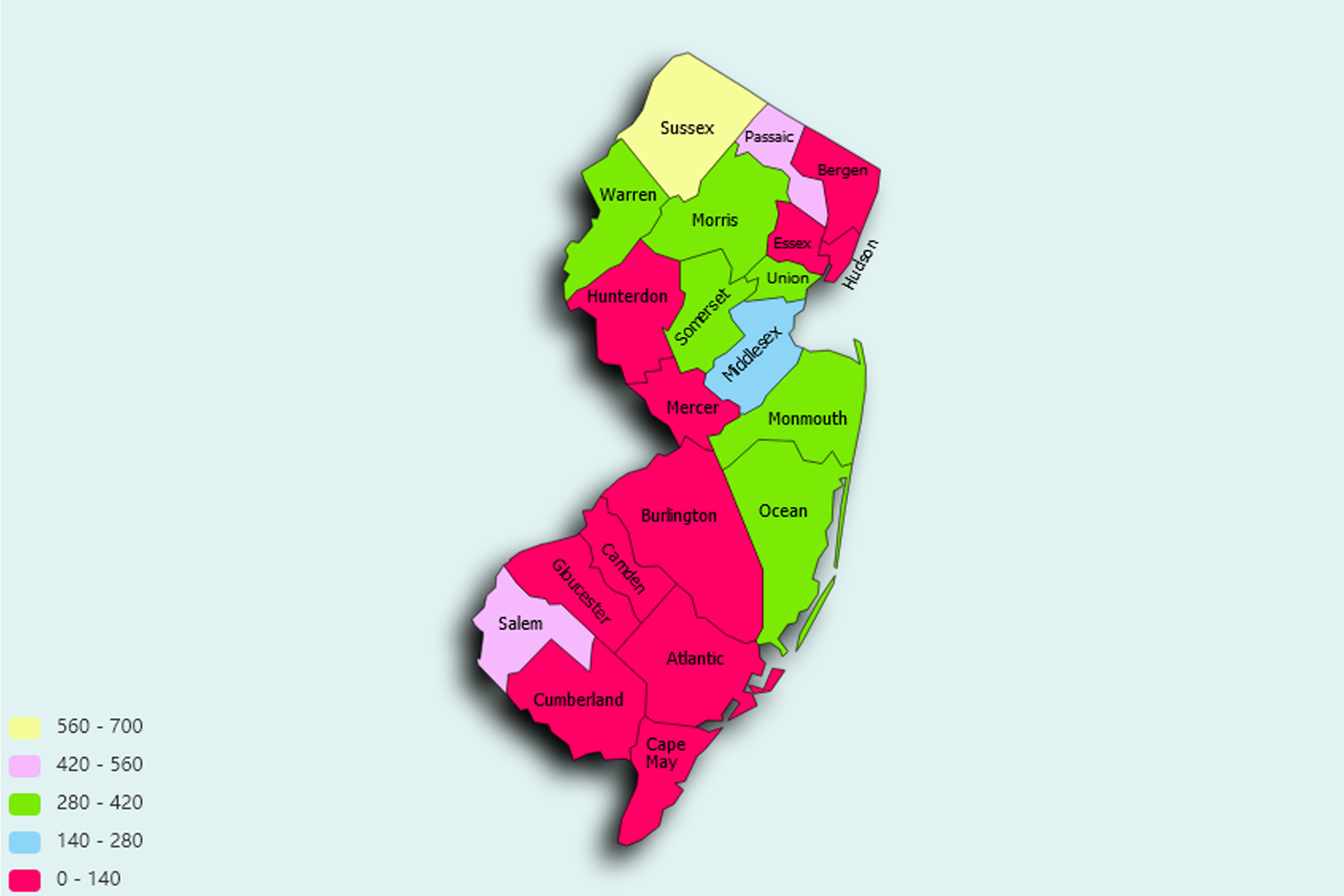New Jersey State map